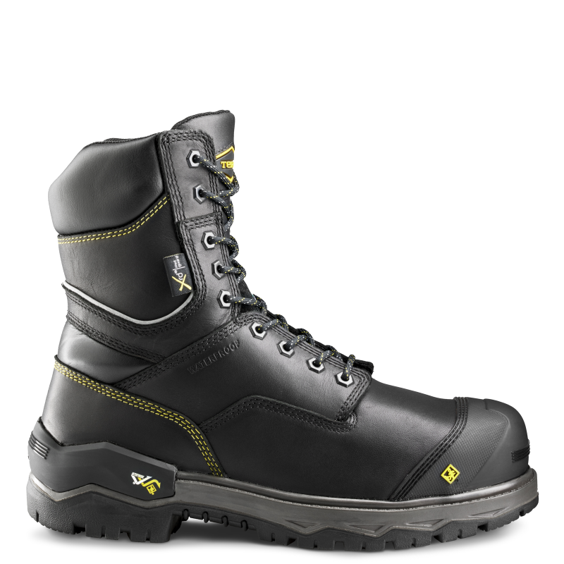 Terra | Men's Gantry 8" Waterproof Nano Composite Toe Safety Work Boot with Internal Met Guard-Black