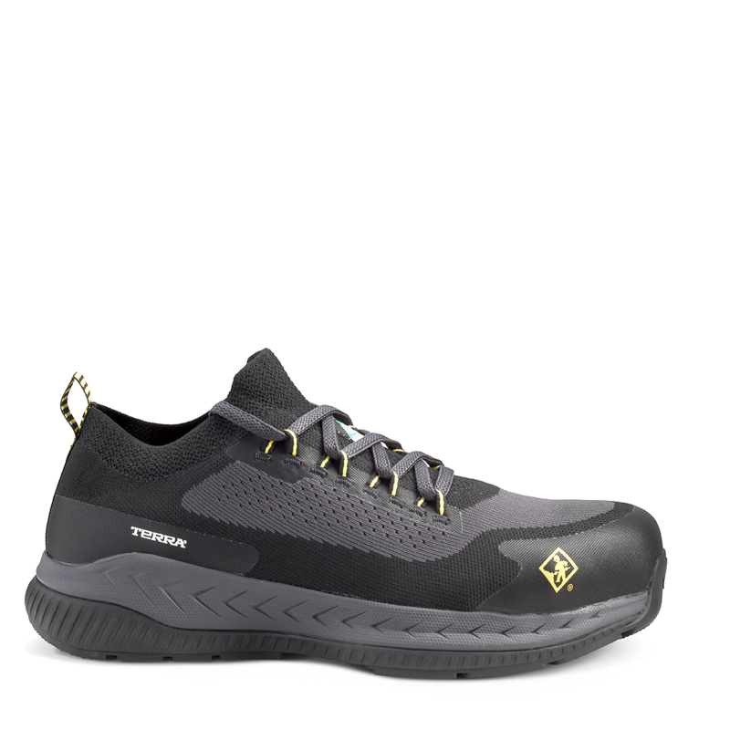 Terra | Men's Eclipse Composite Toe Athletic Safety Work Shoe-Black / Yellow