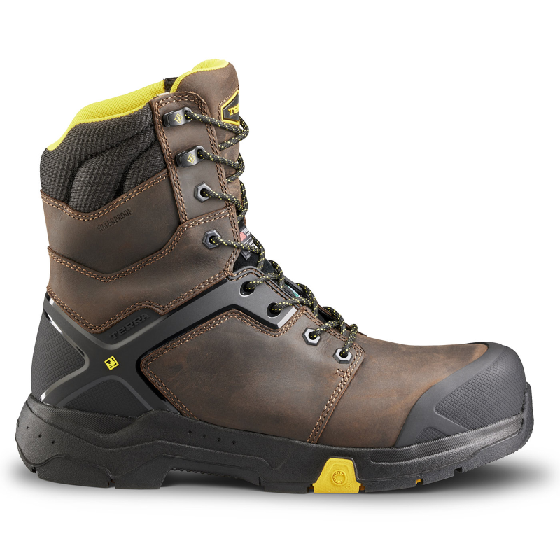 Terra | Men's Carbine 8" Waterproof Composite Toe Safety Work Boot-Brown