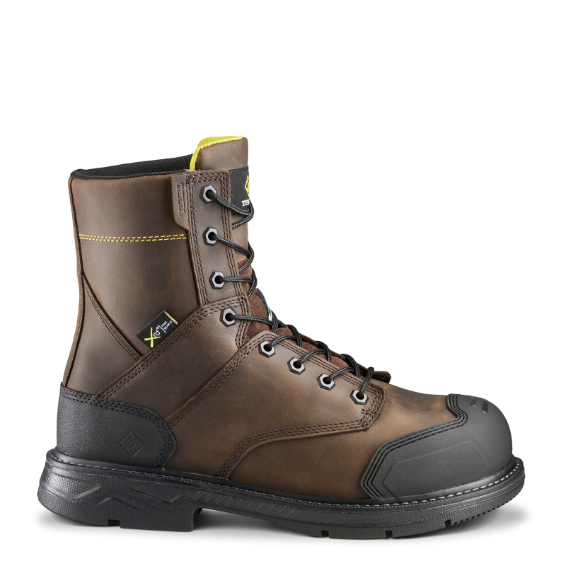 Terra | Men's Patton 8" Aluminum Toe Safety Work Boot with Internal Met Guard-Dark Brown