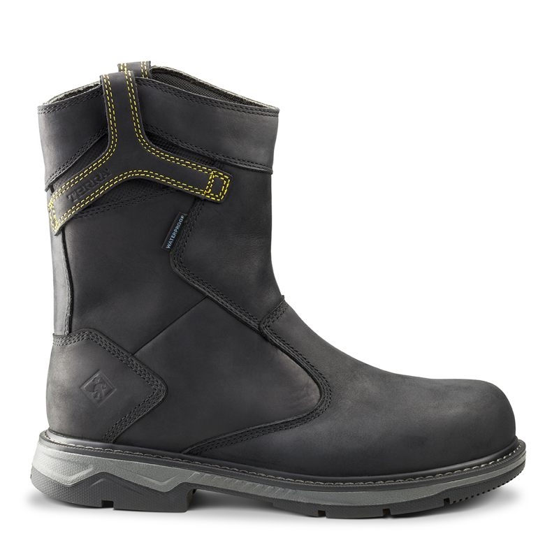 Terra | Men's Patton Wellington Waterproof Aluminum Toe Pull-On Safety Work Boot-Black